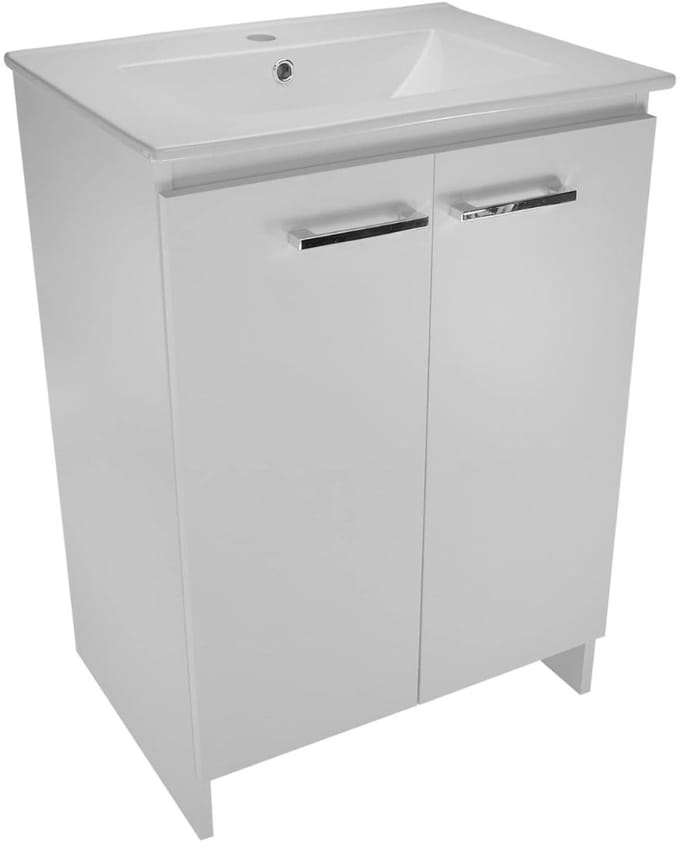 Wastafel Onderkast Met Uitsparing - Wasbak Kast - Badkamermeubel - Wit