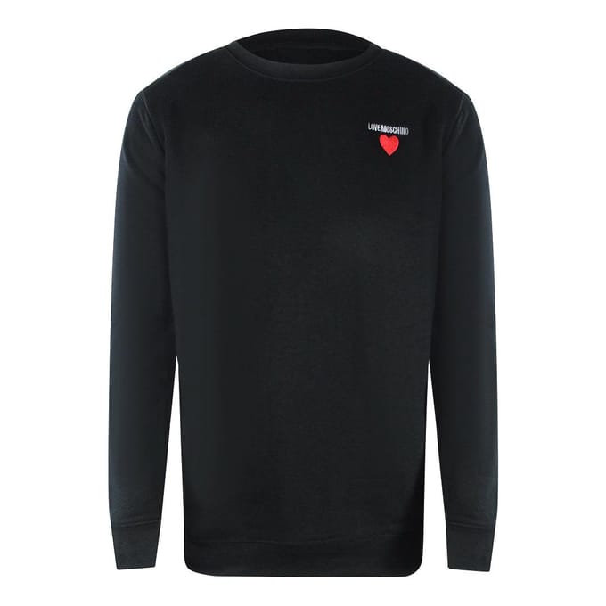 Love Moschino Heren Sweatshirt met hartlogo (Zwart)