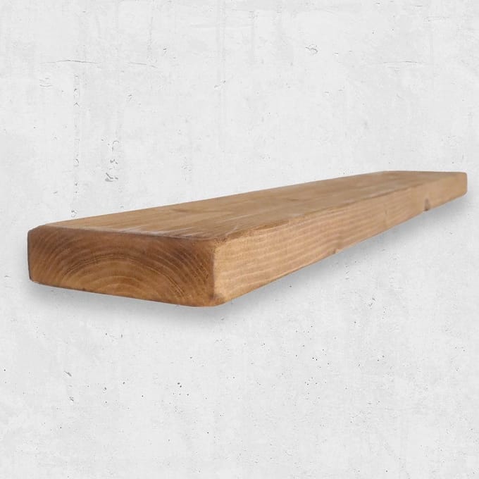 Chunky Drijvende Plank Donker Eiken Rustiek Massief Grenen 40cm