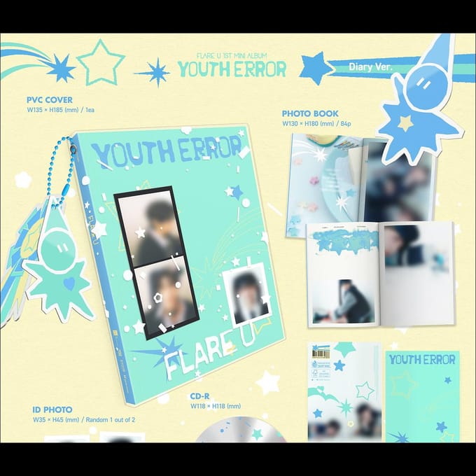 FLARE U – 1e Mini Album YOUTH ERROR (Dagboek Ver.) 1pcs white