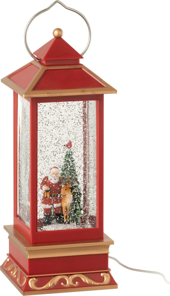 J-Line lantaarn Kerstman - kunststof - mix