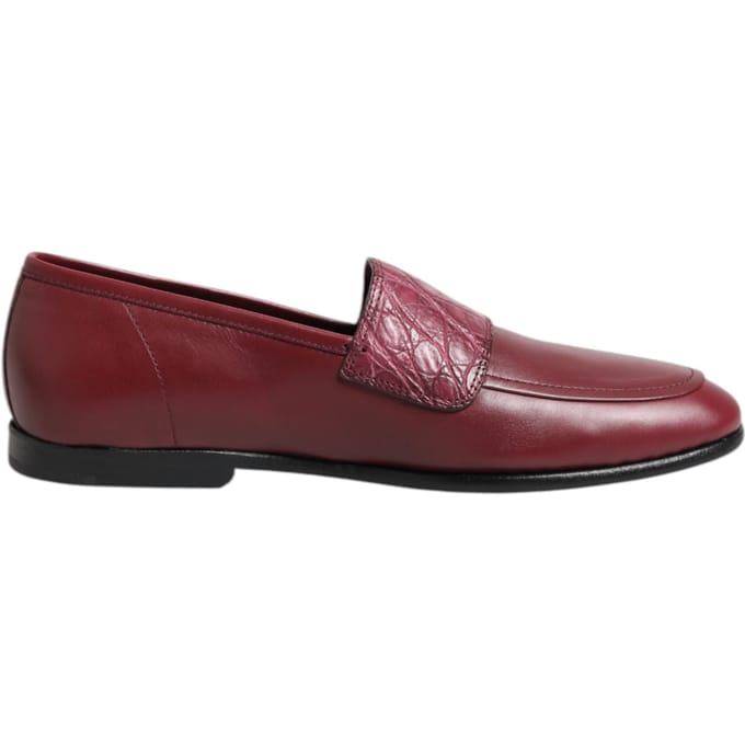 Dolce & Gabbana Bordeaurode Leren Formele Instap Schoenen