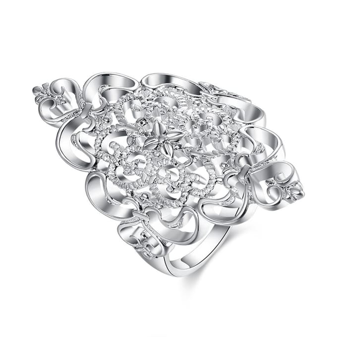 Kleur Zilver Mooie Ring Mooi Mode Bruiloft Feest Mooi Dames Retro Dames Ring Sieraden Klassiek Cadeau 9 red