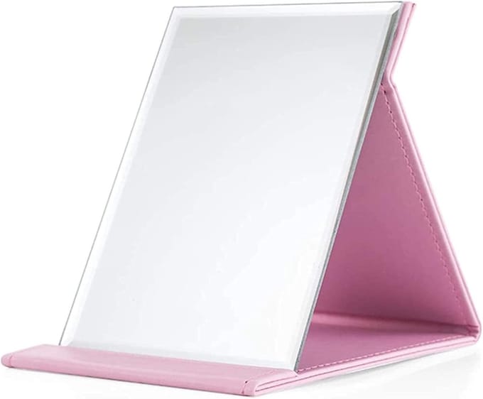 Make-up Spiegel - Tafelblad Spiegel - Dagelijkse Make-up - Instelbare Hoek - 12x17 cm - Roze