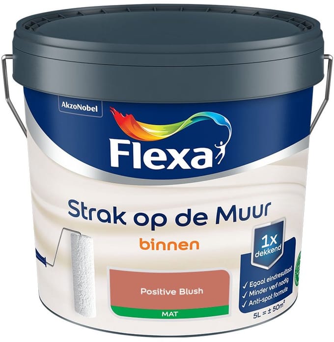 Flexa - Strak Op De Muur Binnen Mat - Positive Blush - Mengverf - 5 L