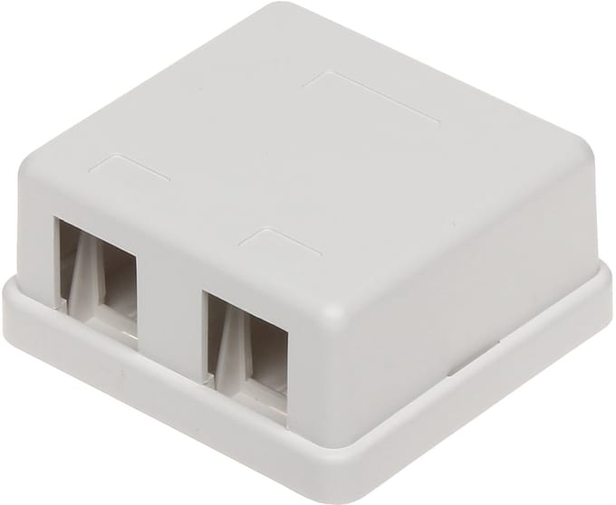 Uitvoerdoos voor 2 Keystone modules / wit