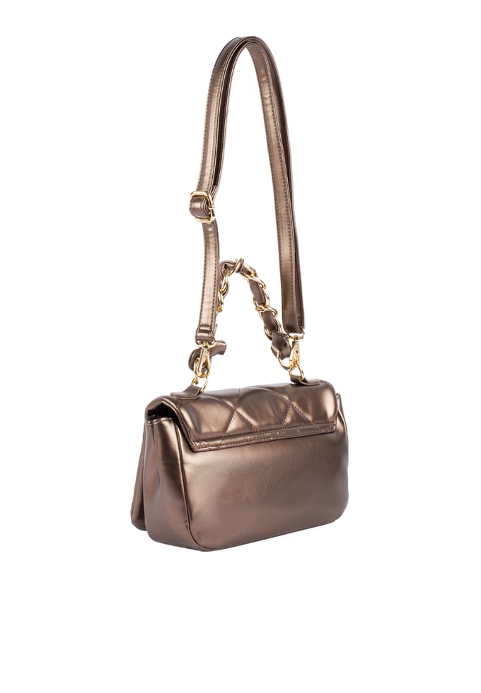 Faina Schoudertas in metallic look Dames DONKER GOUD