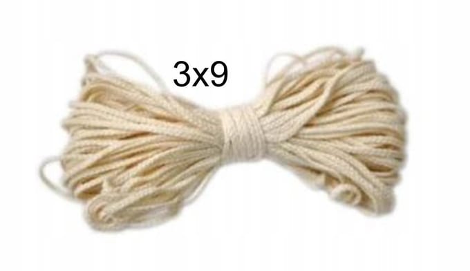 Katoen Gecoate Kaarslont 20m - 3x9mm - Bijenwas Geschikt