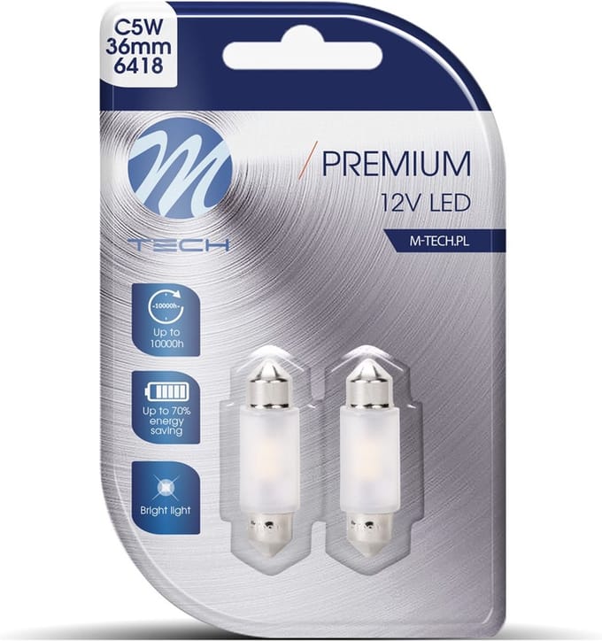 M-Tech Premium LED - C5W 12V - 36MM - 2x SMD2835 - CANBUS - Wit - Set van 2