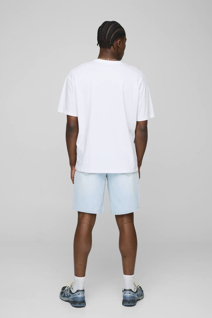 Relaxte Rigid IJsblauwe Denim Shorts | Ice Blue | Size 32