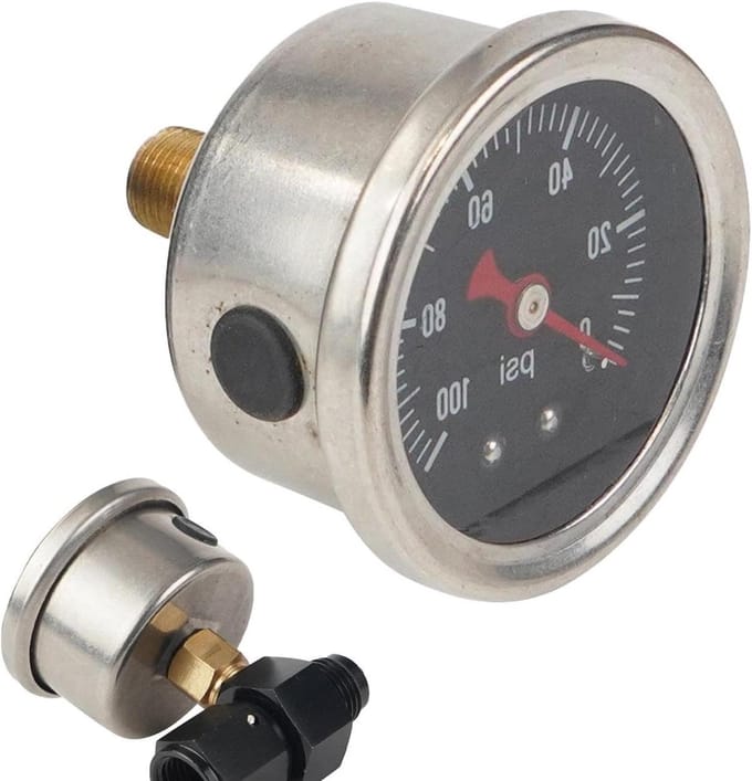 Oliedrukmeter Set - Manometer Oliepomp - Voertuigonderhoud - Nauwkeurige Metingen - 0-100 psi - Zwart