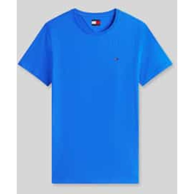 Tommy Hilfiger Xslim Jersey Tee Fizzy Blue Größe: L | Basic T-Shirts Outlet | Herren | Blau