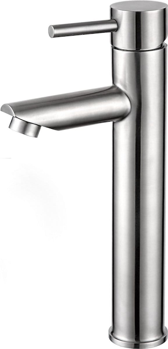 LINEA UNO - Narva hoog - RVS - Wastafelkraan - Geborsteld RVS - 201303