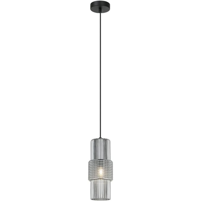 Viokef Hanglamp Lilian, glas, rookgrijs