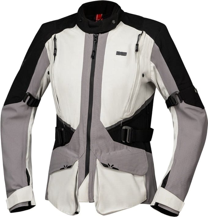 IXS Tourster-STX 1.0 Waterdichte Dames Light Grijs Textiele Motorjas - Jas