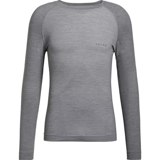 FALKE Wool-Tech Light warme en koude temperatur wol functioneel materiaal Top van onderlaag heren grijs - maat S