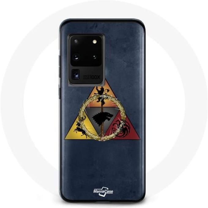 Coque - Game of Thrones - Samsung Galaxy S20 Ultra - Rigide - Bleu - Triangle Logo Baratheon Lannister