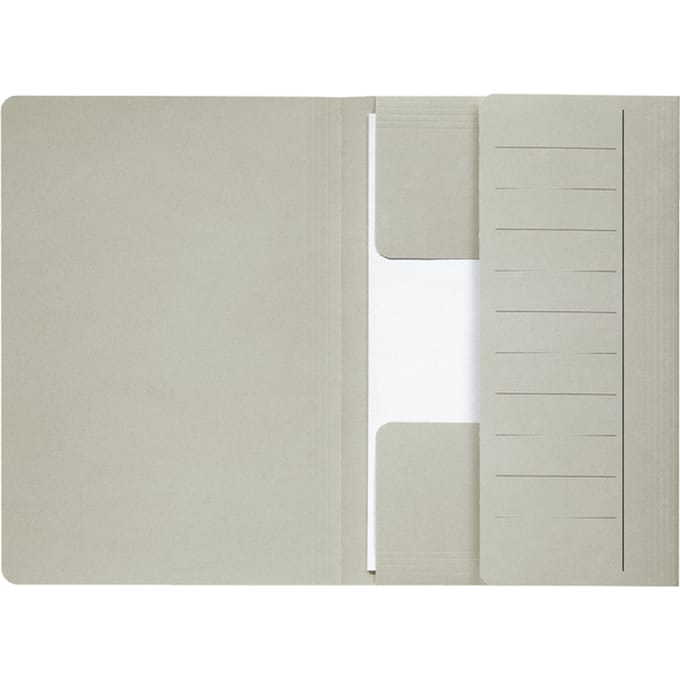 Dossiermap Secolor  Mammoet folio 3 kleppen 270gr grijs