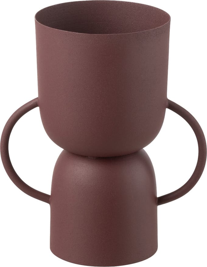 J-Line vaas Cup - ijzer - bordeaux - 23.5 cm hoog