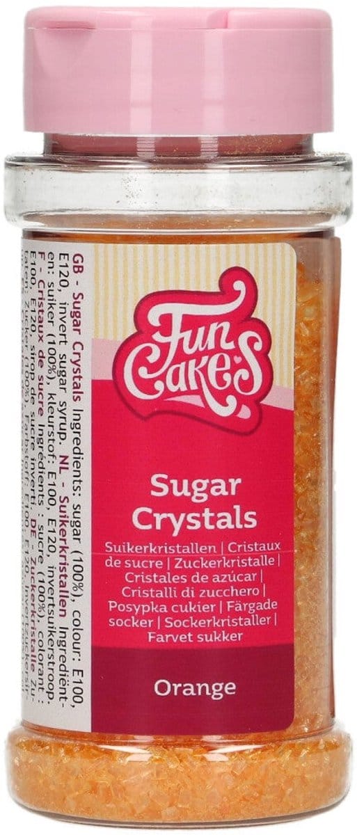 FunCakes Suikerkristallen - Oranje - 80g - Gekleurde Suiker - Eetbare Taartdecoratie