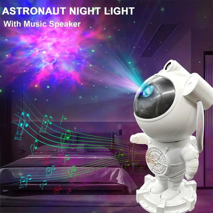 Lampe de projection de nuit étoilée Spaceman 100 - 240 V ~ 50/60 Hz 0,4 A Lampe de table à brancher avec étoiles blanc