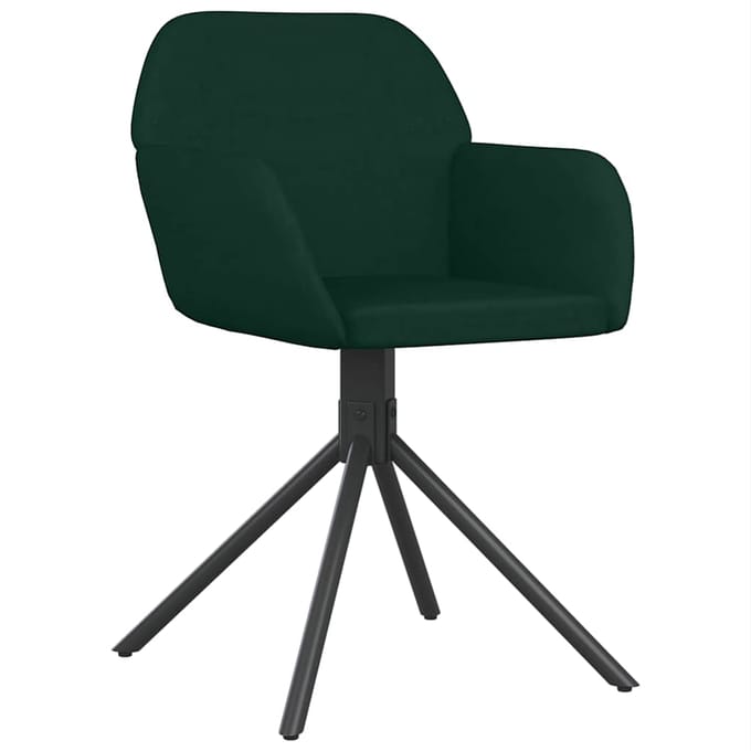 vidaXL - Eetkamerstoelen - draaibaar - 2 - st - fluweel - donkergroen