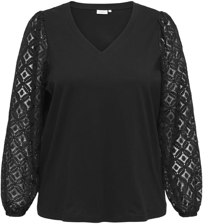 ONLY CARMAKOMA - CAREFFIE LS V-NECK BLOUSE JRS - Dames - Blouses