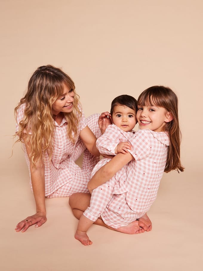 Envie de fraise Tweedelige pyjama van vichy katoengaas
