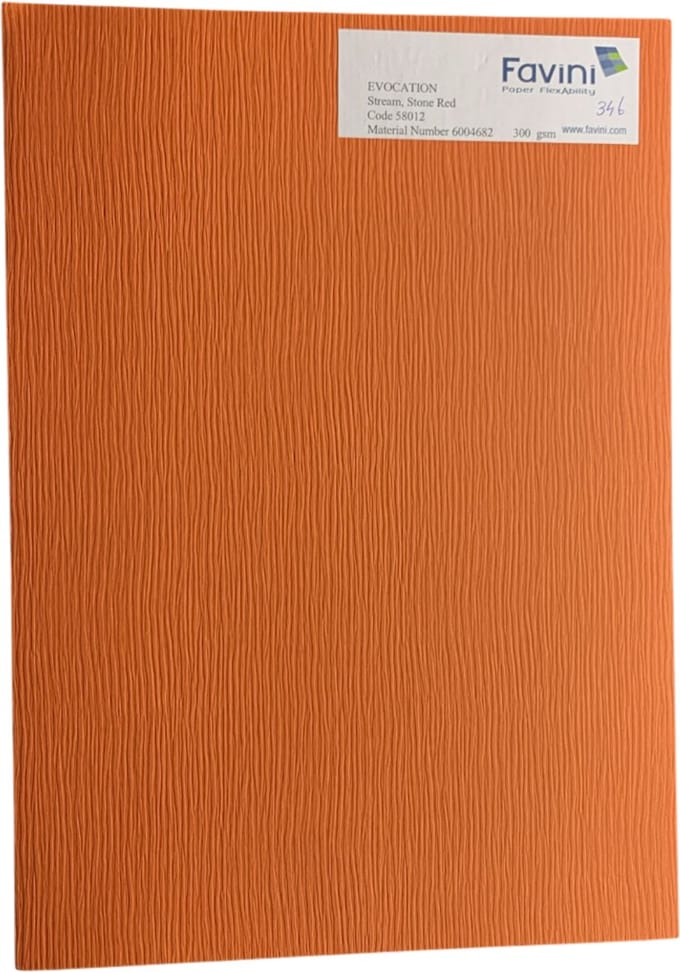 Favini® – 20 Vellen A4 Papier – Evocation Stone Red – Stroompersing – 300 g/m² – Enkelzijdig Geperst – Embossed Structuur – Zuurvrij Zwaar Papier