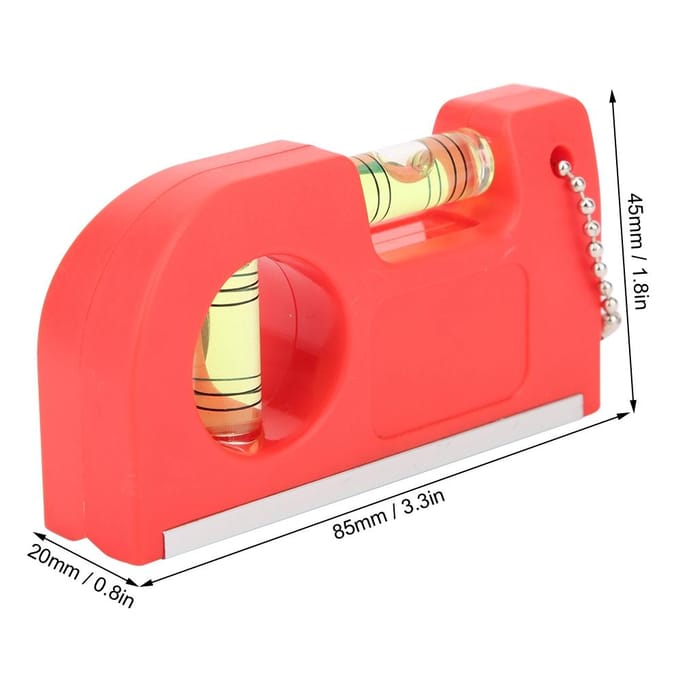 2pcs Mini Niveau à Bulle Magnétique Gradateur Extérieur Maison Plastique Outil de Mesure Horizontal red