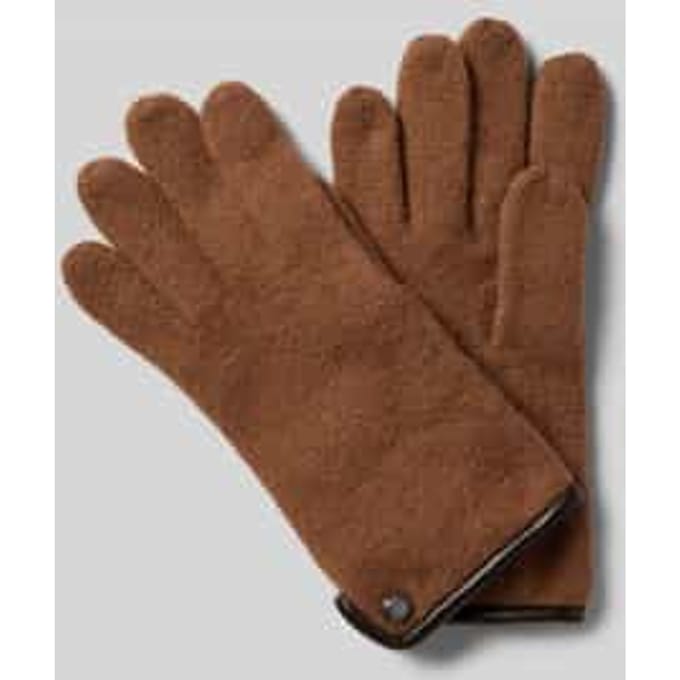 Gewalkte handschoenen van scheerwol met wapenembleem