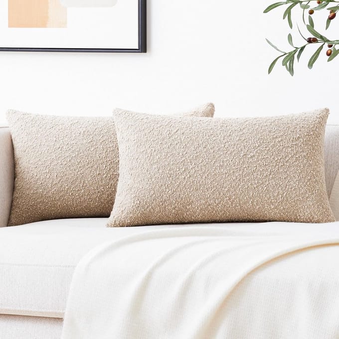Decoratieve Boucle Sierkussenslopen Set van 2 - 30x50 cm - Getextureerde Boho Kussens voor Bank en Bed
