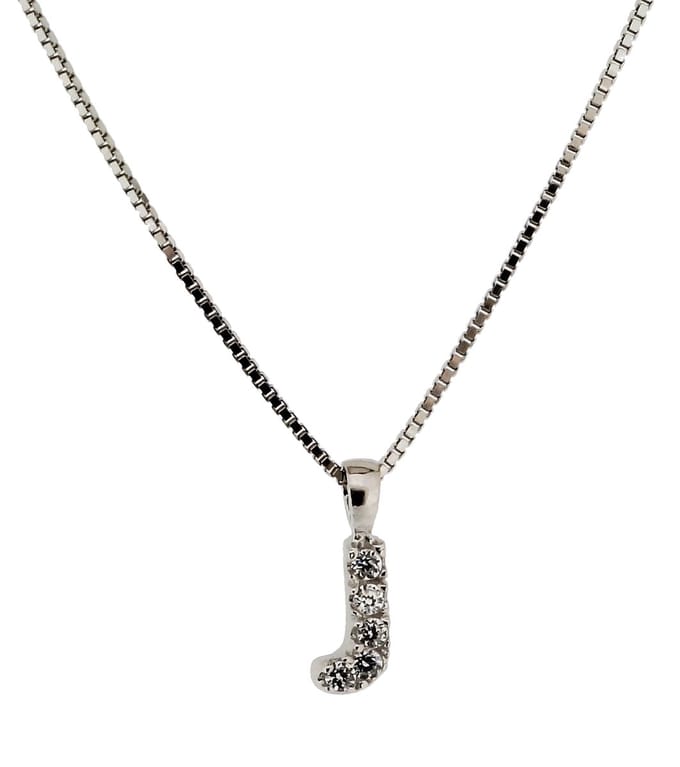Orphelia Zilver Alphabet hanger met ketting 42 cm Zirconium