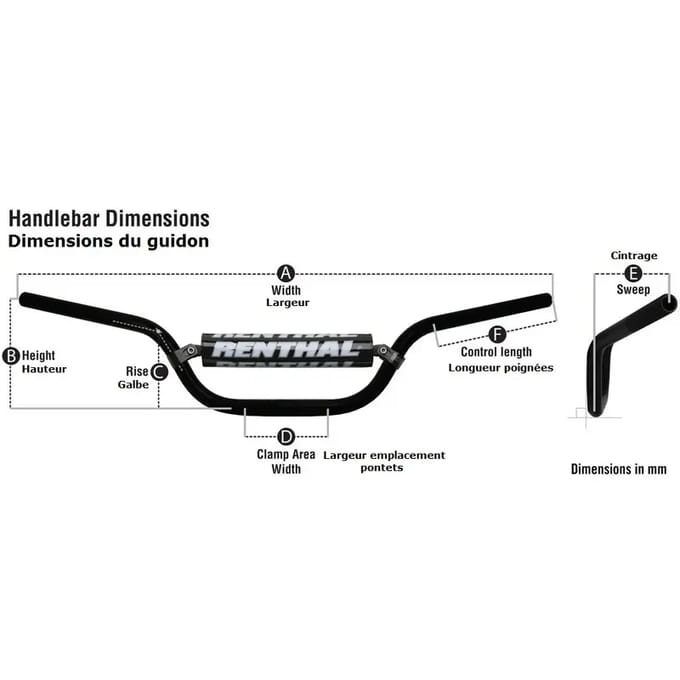 Renthal 603 Reed/windham Fatbar Stuur Zilver 28.6 mm / 800 mm