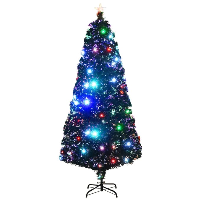 vidaXL - Voorverlichte - kerstboom - met - standaard - en - LED - 180 - cm - glasvezel