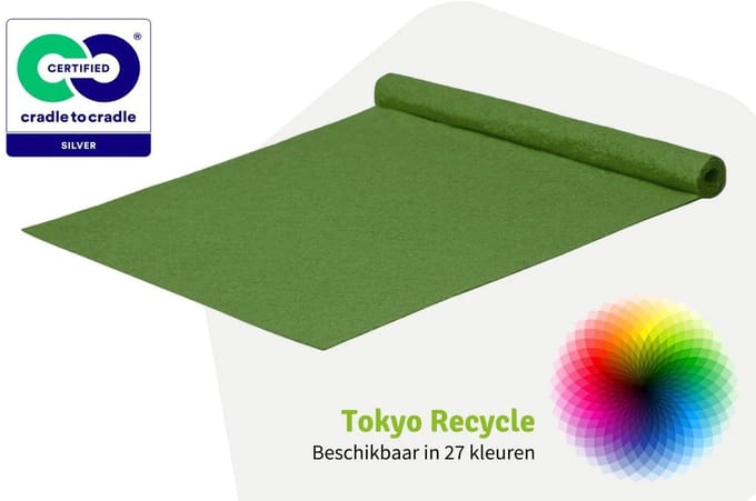 GJ Floors - Budget loper Tokyo Recycle | Appelgroen - Breedte x Lengte: 2 meter / 5 meter