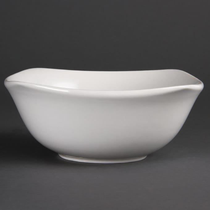 Olympia Whiteware afgeronde vierkante schalen 22cm (12 stuks)