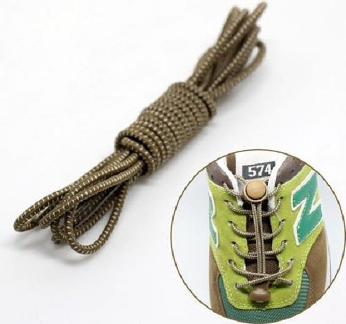 Lock veters | Ronde Elastische Schoenveters - Elastische veters - Hardlopen | Schoenveters | Laces | Bruin