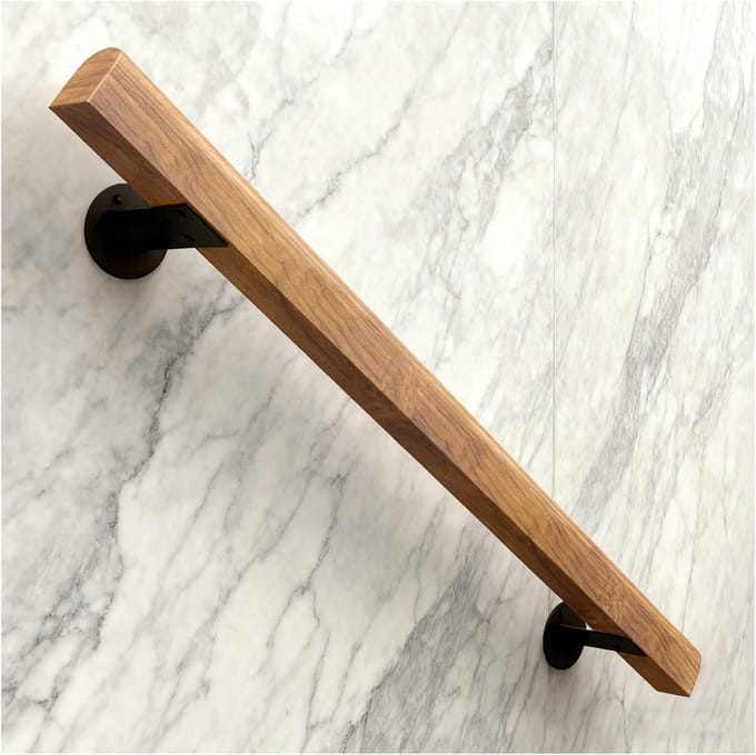 Houten Trapleuning - Ondersteuning Staf - Veilige Trappen - Natuurlijk Hout - 300 cm Lengte