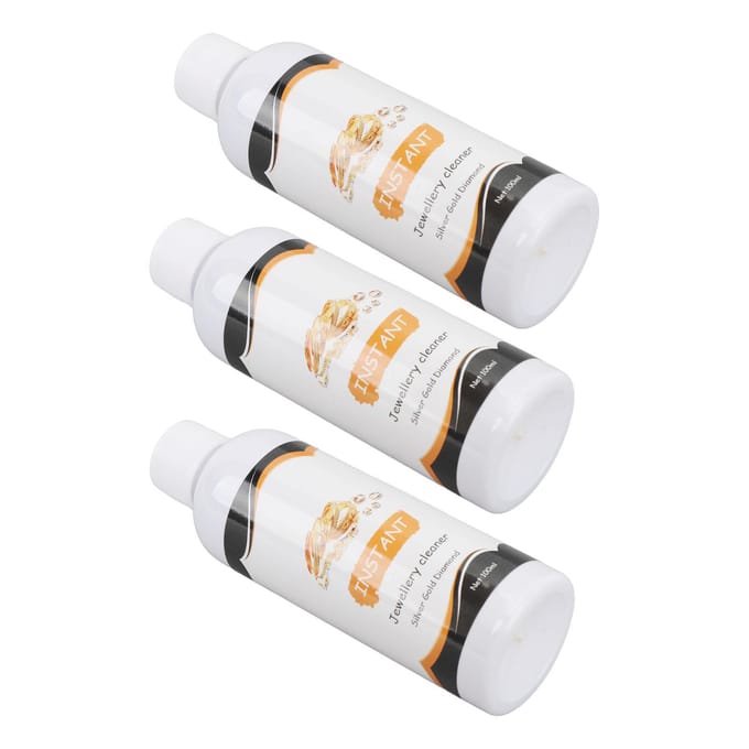 3 Flessen 100ml Sieradenreiniger Vloeistof Oppervlakteverzorgingsoplossing Decontaminatie Reinigingsmiddel voor beige