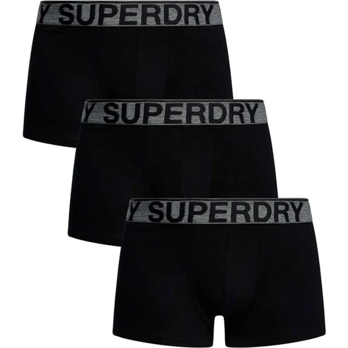Superdry heren 3P boxer trunks basic zwart III