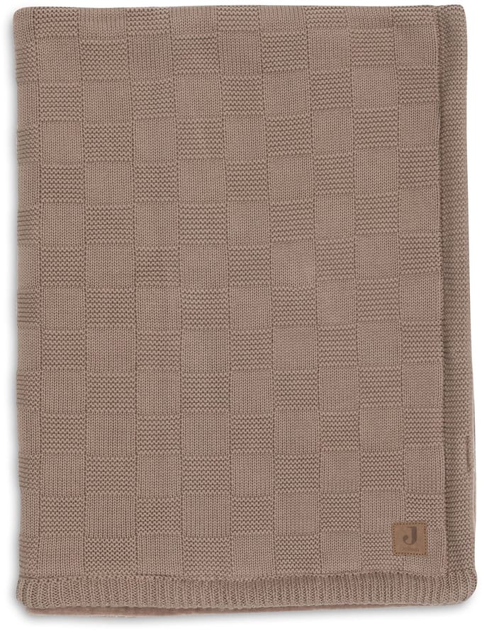 Jollein Baby Deken Wieg - 75x100cm - Box Knit - Milky Coffee/Velvet