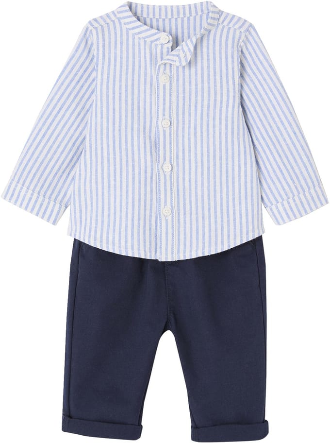 Vertbaudet Gestroomde overhemd + broek baby