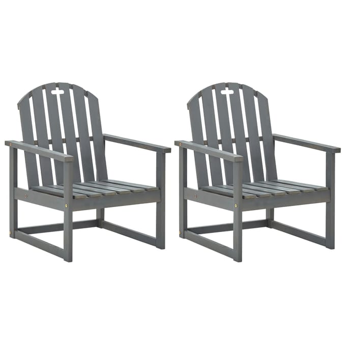 vidaXL - Tuinstoelen - 2 - st - massief - acaciahout - grijs
