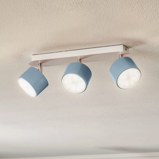Eko-Light Plafondspot Cloudy 3-lamps blauw