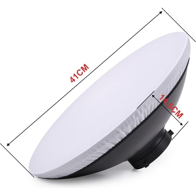 41cm Beauty Dish Reflector Strobe Verlichting voor Bowens Mount Speedlite Fotografie Licht Studio Accessoire white