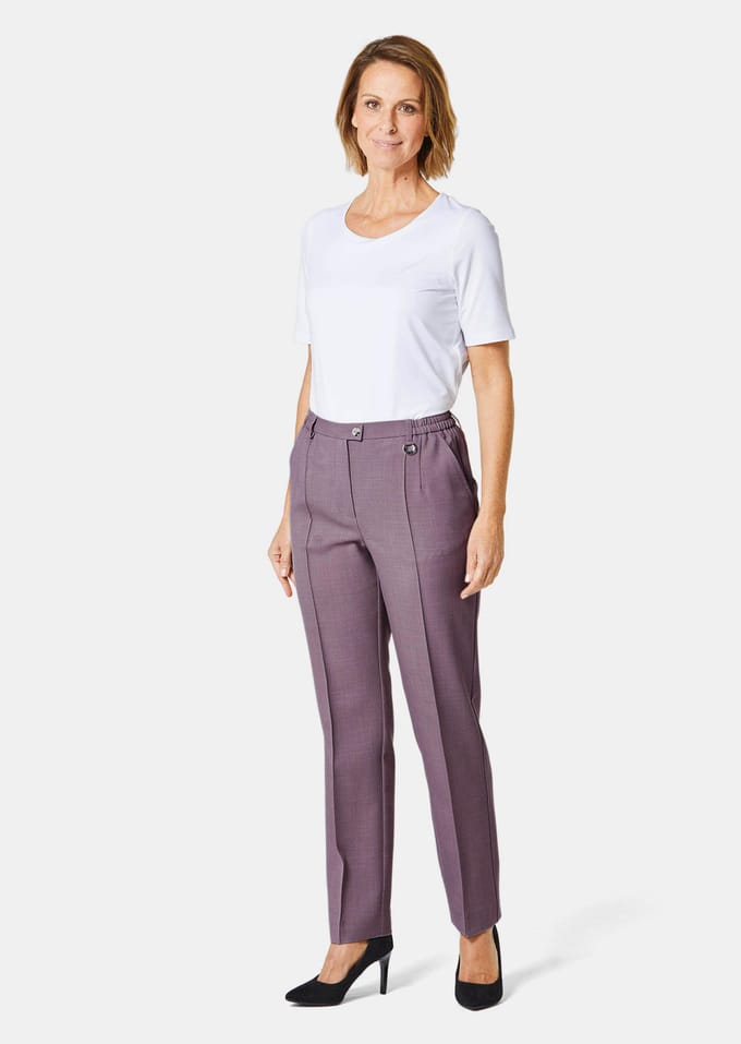 Broek classic model met SilverFresh-bewerking - paars - Gr. 38 van Goldner Fashion