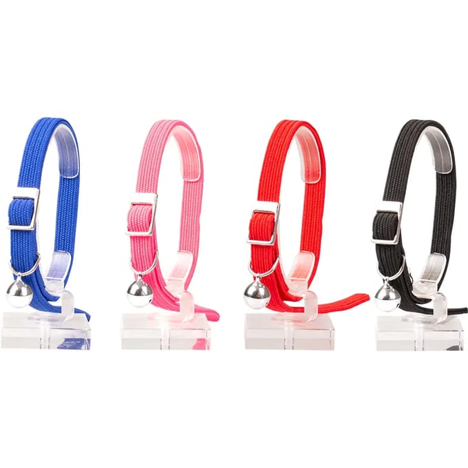Duvoplus - Dierenkussen - Kat - Kattenhalsband Uni Stretch 20-30cm / 10mm Gemengde Kleuren - 1st