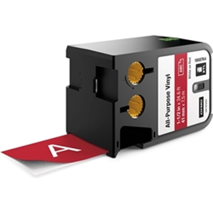 DYMO 1868764 XTL tape vinyl wit op rood 41mm (origineel)