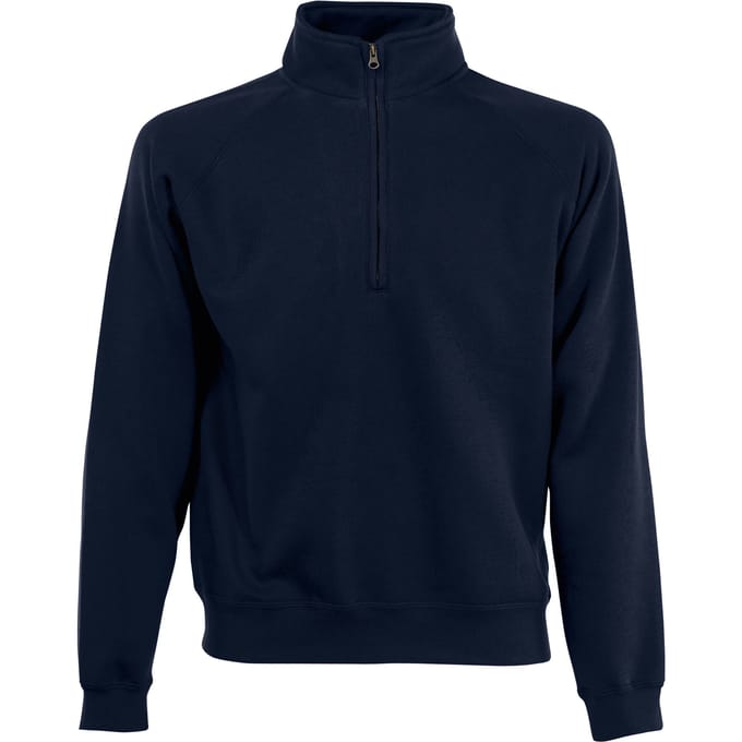 Fruit Of The Loom Heren Ritssluiting Neck Sweatshirt (Donker Marine)